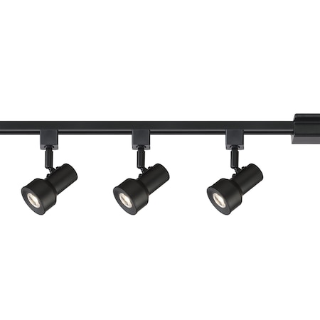 Designers Fountain 3.5 ft Solid Black Integrated LED Track Lighting Kit with 3-Small Step Cylinder LED Track Lights EVT1042D3A-05